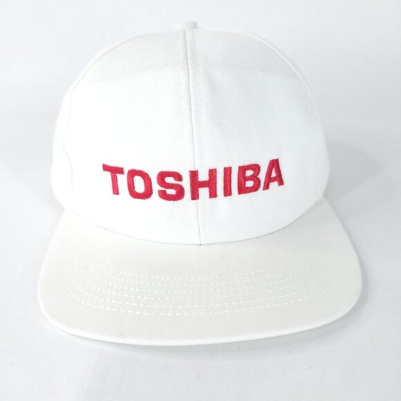 Toshiba Hat Cap Snap Back White Embroidered Promo Advertising Mens Made USA PC - Picture 3 of 8